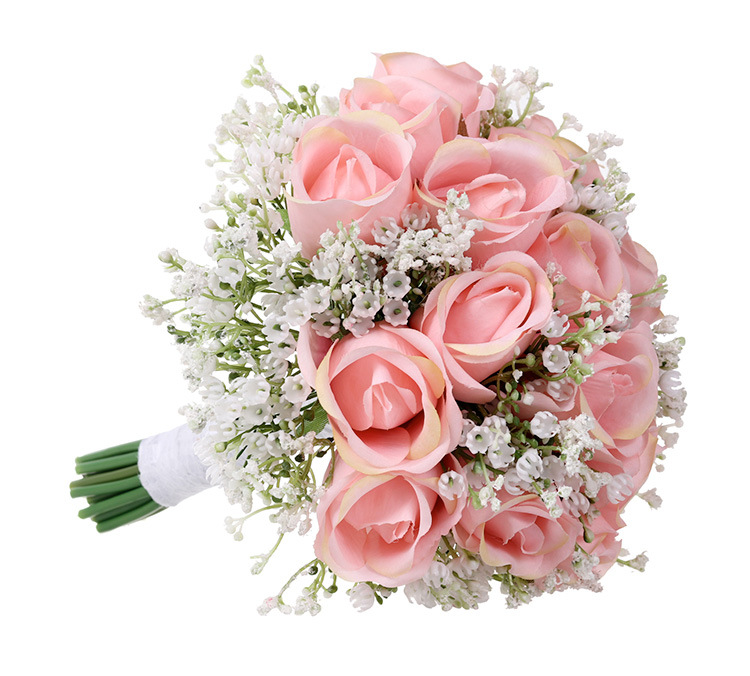 New realistic bride's hand bouquet, creative rose bouquet, wedding bride's forest-style hand bouquet, wholesale of wedding supplies detail image 8