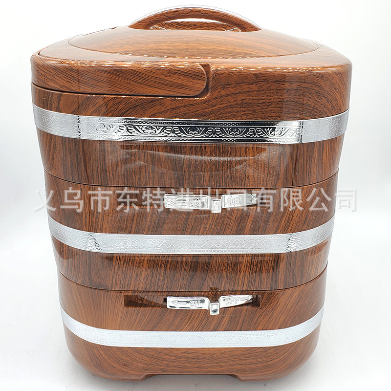Factory direct sales lunch boxes, Japanese-style multi-layer combination lunch boxes, wood-grain lock-lock bento boxes, picnic lunch boxes detail image 5