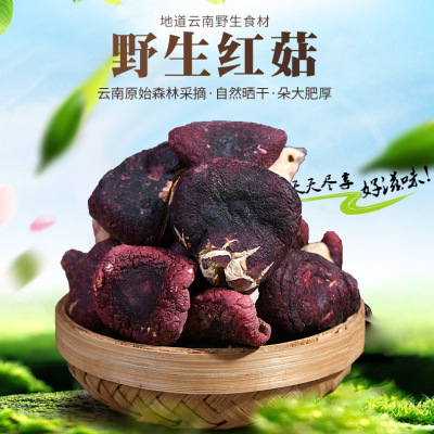 雲南紅菇食用菌幹貨500g 壹手貨源散裝特産 不開傘幹紅菇