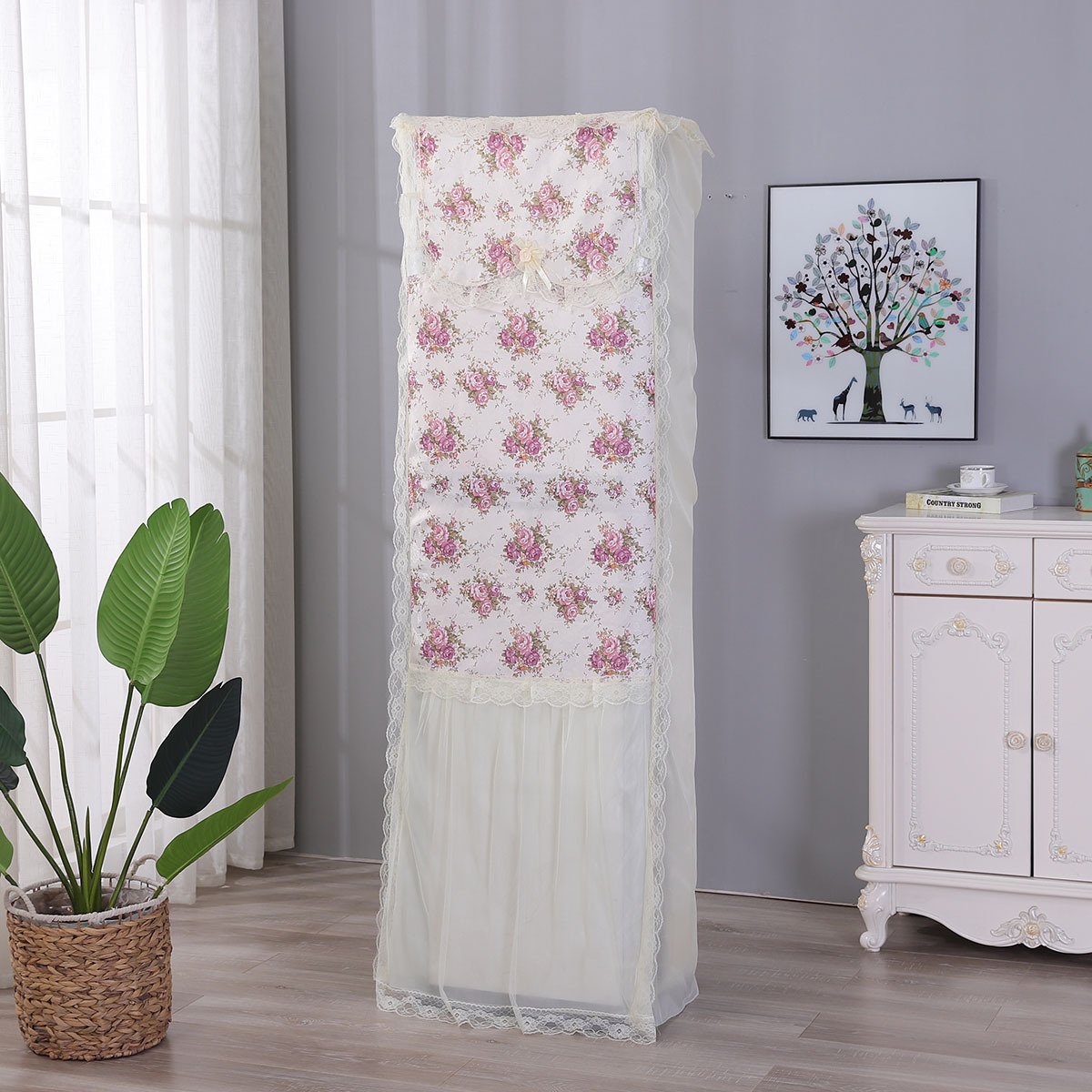 JLY Habitat L&#39;Oreal Countryside Fabric art Lace Air conditioner cover Gree Guiji cover Beauty Cabinet air conditioner Cover Boot