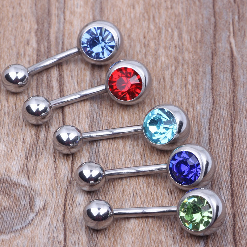 DIY 1.6mm Thick Diamond CZ Nail Ring Titanium Steel Belly Button Ring Outlet detail image 9