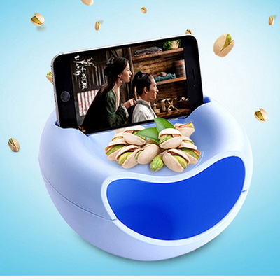 厂家新款懒人双层瓜子干果盘创意水果盘客厅盘子糖果盘瓜子盒批发|ru