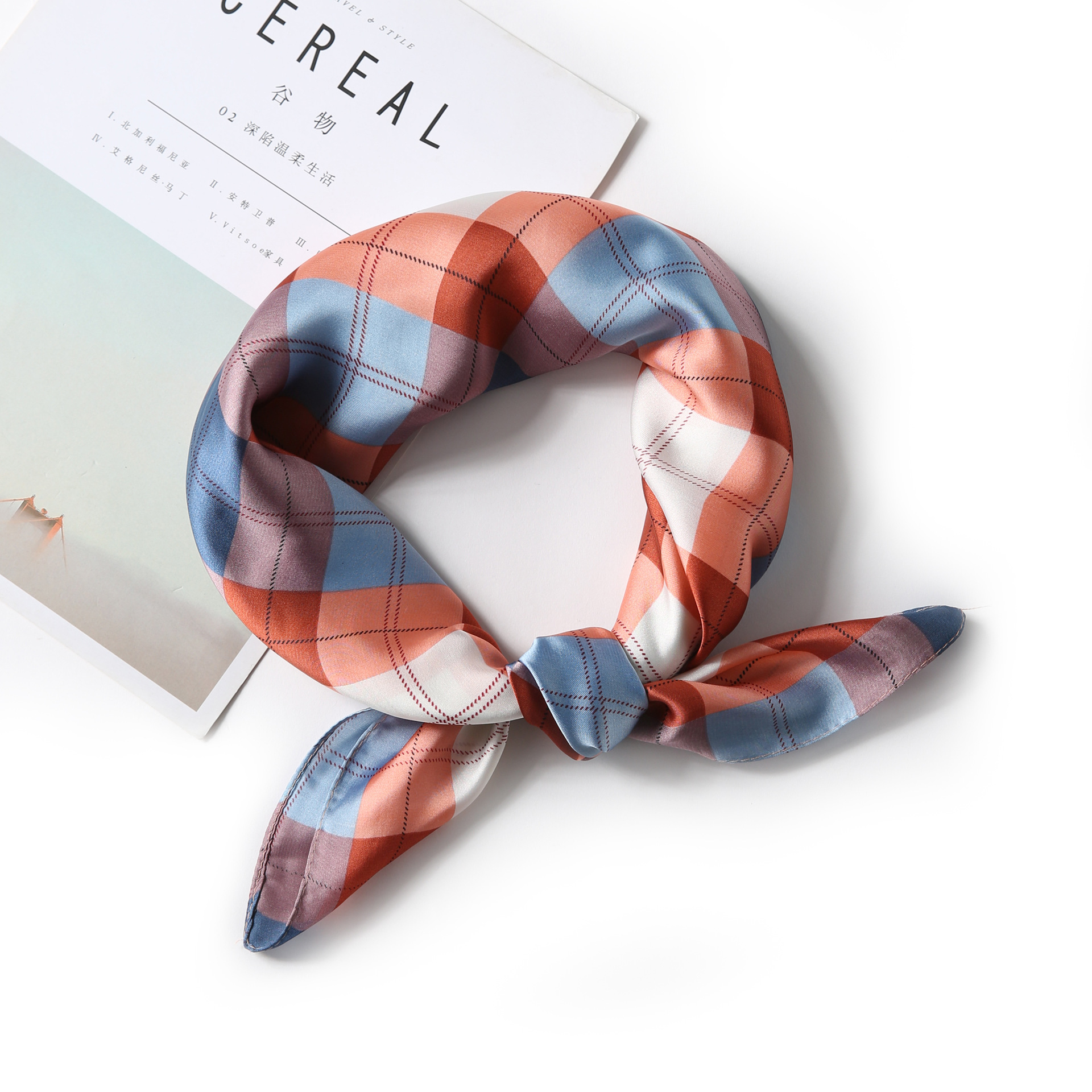 Colorful Grid Scarf Image 4