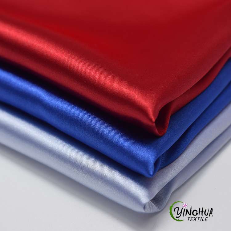 有光高弹丝缎面布料 亮光丝滑绸缎内衣衬衫面料现货批发轻盈