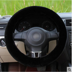 定製毛絨方向盤套冬季專用不掉毛短絨保暖時尚通用把套跨境專供