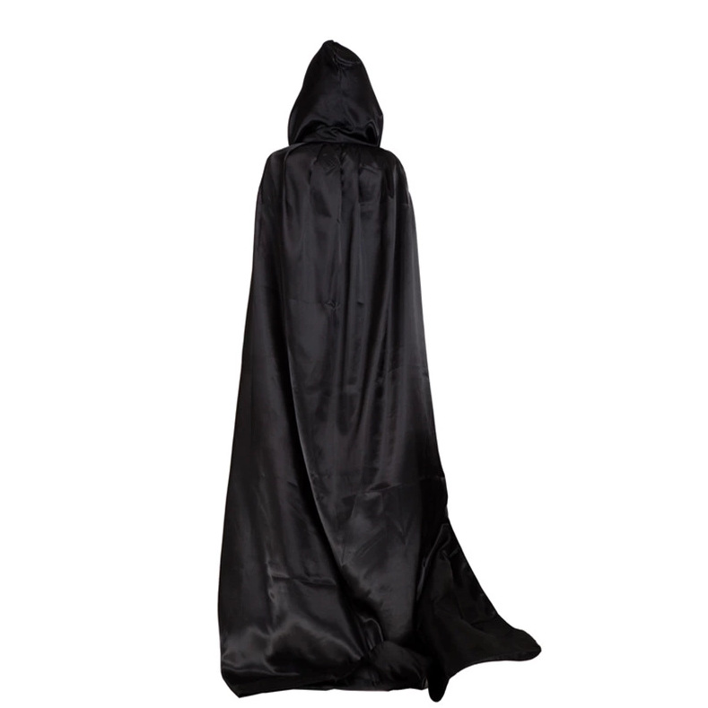 Halloween Costume Black Death Cloak Big Cloak Devil Demon With Hood Vampire Cosplay Costume