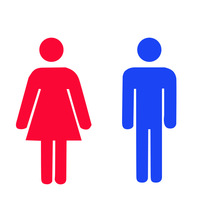 亞克力鏡面衛生間男女標識墻貼 酒店廁所洗手間男女圖案裝飾貼