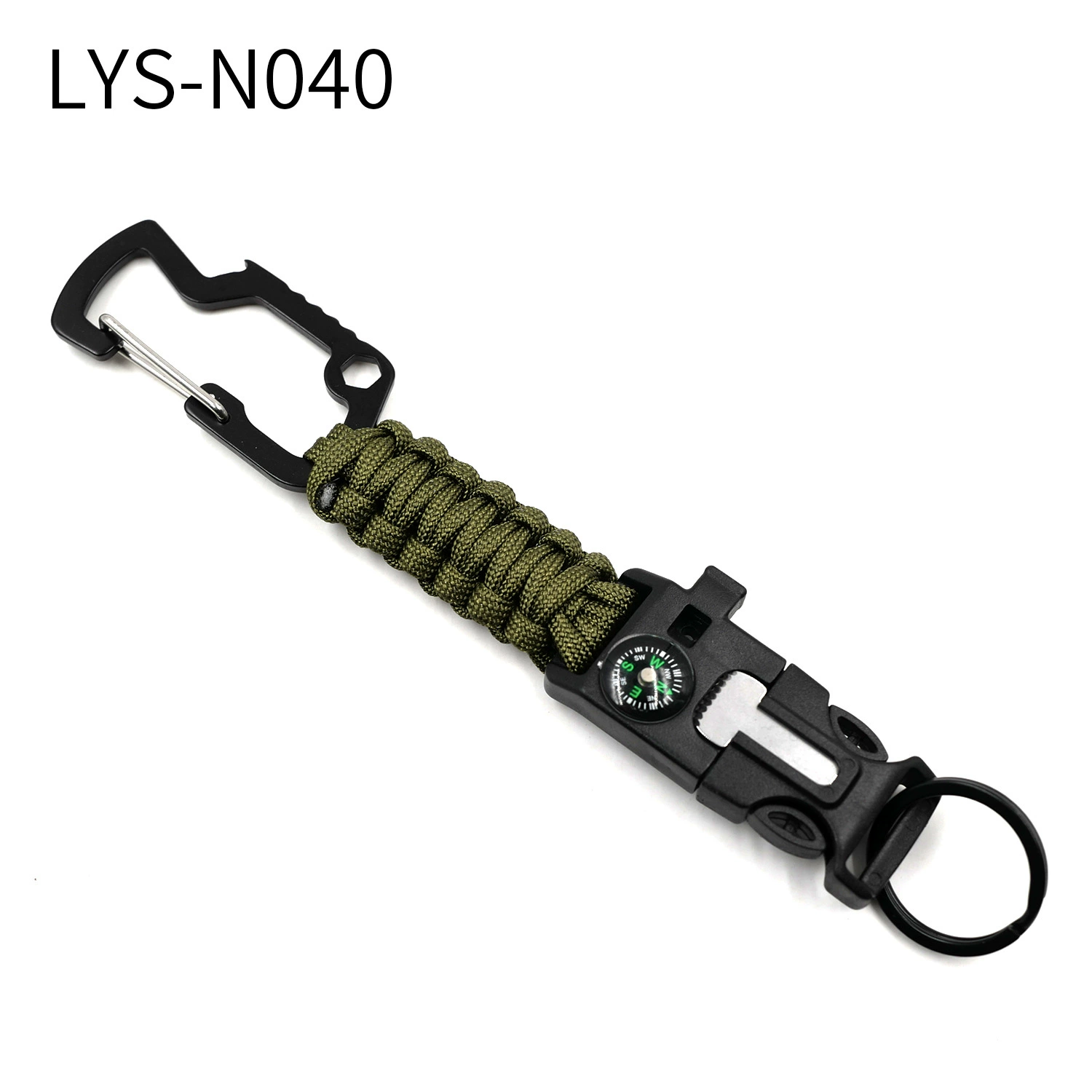 Universal woven keychain, travel lighter, whistle