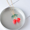 Japanese cherry red necklace, cute accessory, choker, simple and elegant design