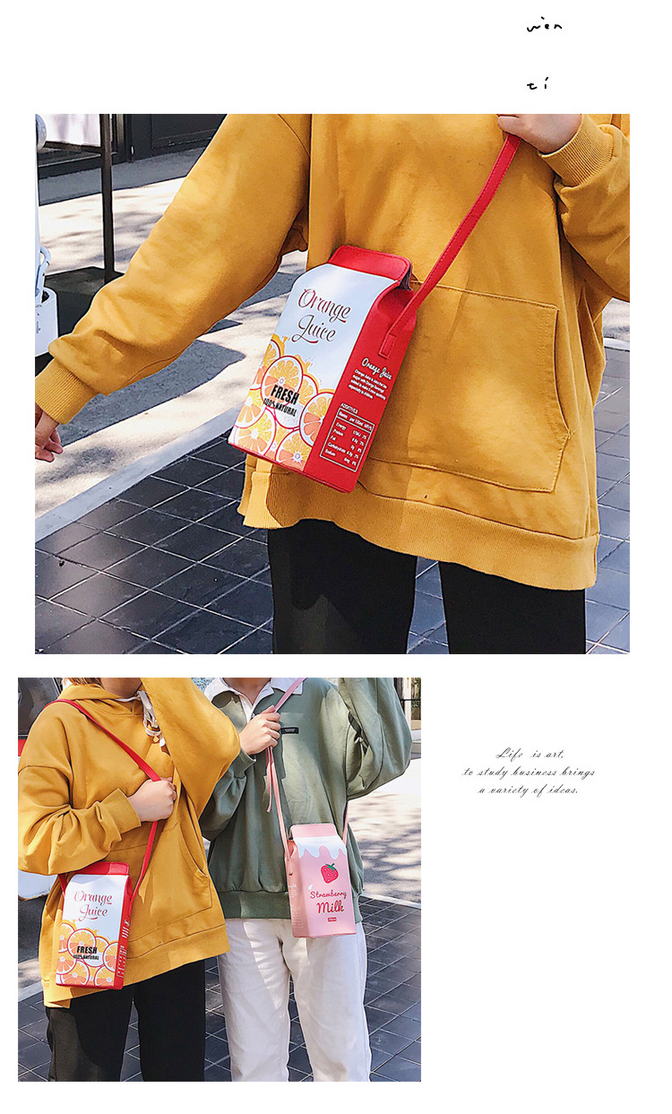 397g Weight Polyester Lining Material Magnetic Buckle Closure Type Single Shoulder Strap Strap Type Square Bag Bags Type Casual, Daily Occasion Pu Leather Material Fruit Pattern All Seasons Season Women'S Gender Cute Style Square Shape Orange, Rose Red Color Small Size Women's Small Pu Leather Square Bag Shoulder Bag 12
