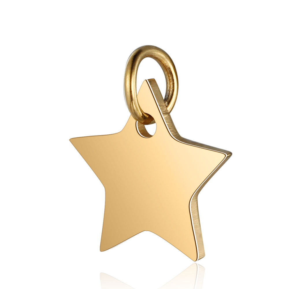 6g Weight Pendant Jewelry Making Type DIY Jewelry Accessories Classification 5 PCS/Package Quantity 304 Stainless Steel Material Star Pattern All Seasons Season Plating Design Basic, Simple Style Style 5 PCS/Package 304 Stainless Steel Star Pendant 10