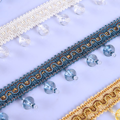 Acrylic imitation curtain edge, European style lantern and jade bead edge drop, crystal home textile accessories