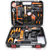 Tools set, flashlight, electric drill, carpentry