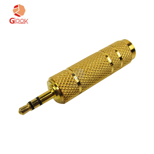 3.5mm female to 6.5mm male gold-plated stereo adapter for electric guitar, small to large adapter wholesale