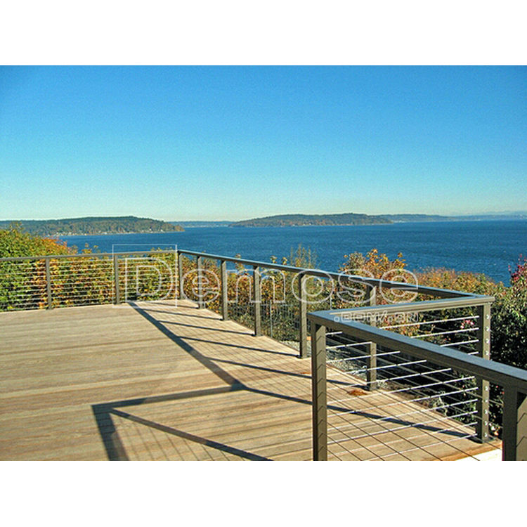 狄姆斯防护栏杆 别墅阳台钢板立柱 护栏 旅游景区码头钢索护栏