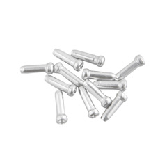 Cable end cap for bicycle brake and shift lines, aluminum, silver aluminum tail hat