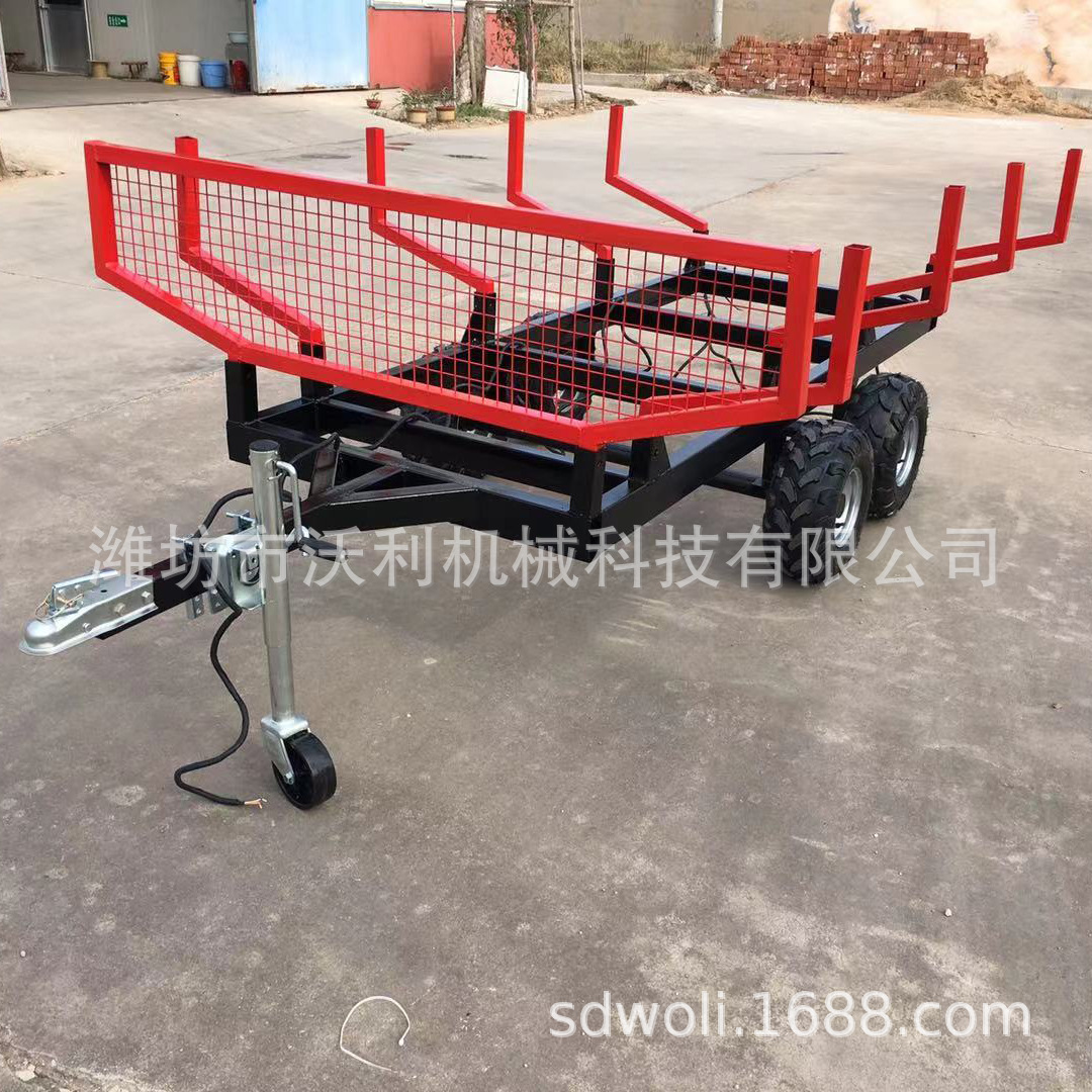 拖车平板欧式拖车牵引车四轮转向林业机械木材运输车果园种植机械