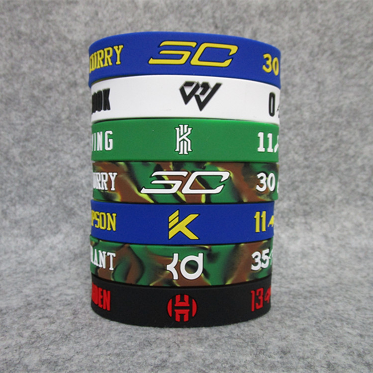 篮球球星科比詹姆斯库里欧文汤普森哈登双层可调手环硅胶运动腕带|ms