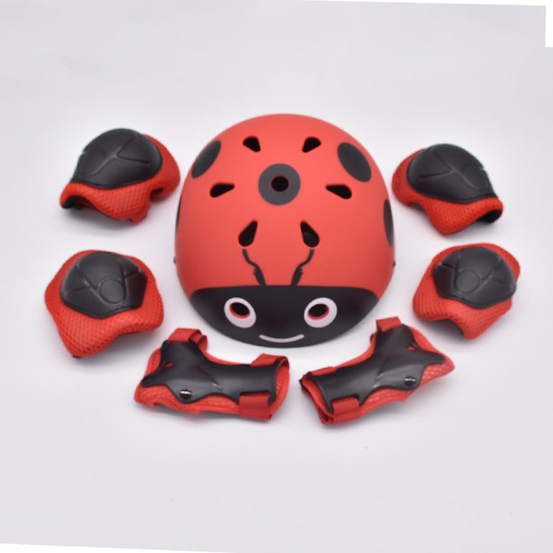 Children's Roller Skating Helmet Beetle Helmet Protectors Set Balance Car Scooter Knee Protectors Elbow Protectors 7 Pieces Set Children's Roller Skating Helmet Beetle Helmet Protectors Set Balance Car Scooter Knee Protectors Elbow Protectors 7 Pieces Set