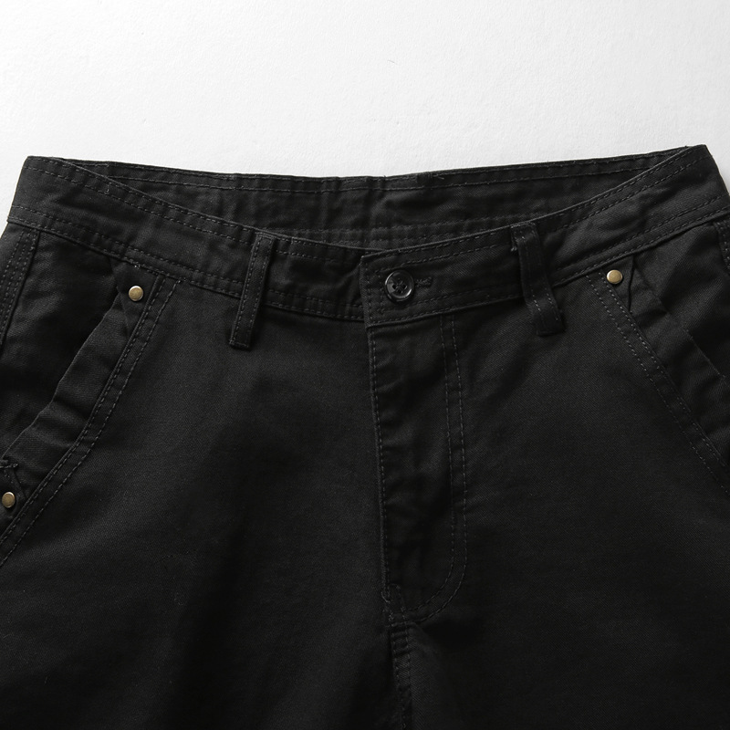 Calças de verão de cor sólida puro algodão capris calças casuais masculinas marca de moda shorts esportivos masculinos_voghion.com