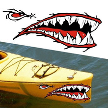 S18鲨鱼嘴车贴纸 鲨鱼牙齿车门侧门装饰拉花个性车贴 反光材料