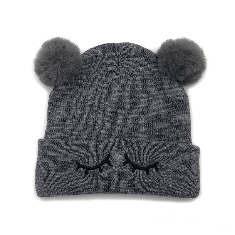 Children Unisex Cute Eye Solid Color Wool Cap display picture 2