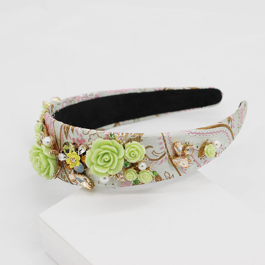 New Baroque Fashion Rhinestone Flower Geometric Headband Dance Show Catwalk Headband display picture 2