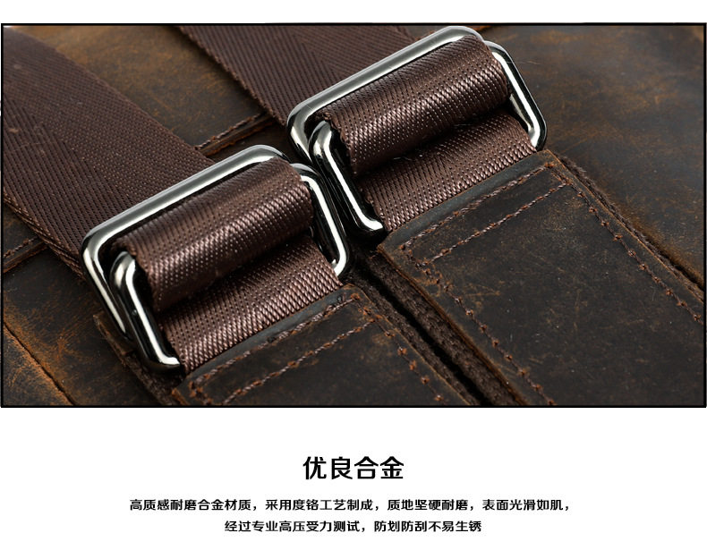 Ba lô nam da bò thật da ngựa điên cổ điển, ngăn máy tính 17 inch, du lịch ngoài trời dung tích lớn — 5009 màu nâu (lưới ở mặt sau), 5009 màu nâu, cà phê 5009, Cà phê đậm 5008 chi tiết 45