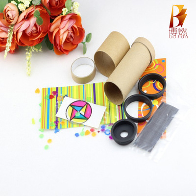 跨镜亚马逊外贸万花筒多棱镜DIY旋转转筒万花筒现货 儿童益智DIY|ms