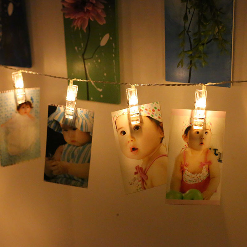 網紅創意風拍照夾子燈房間裝飾燈節日裝飾燈串夾子燈