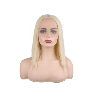 Europe and America Selling Lace Headgear Wig Straight hair Hand-woven Network Fiber Wig Headgear Europe and America lady Wig