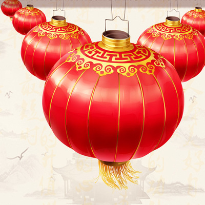 大红灯笼连串灯笼冬瓜灯笼出街元旦喜庆装饰阳台街景广告灯笼挂饰