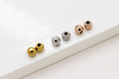 S925 sterling silver adjustable silicone beads DIY handmade bracelet necklace spacer beads fixed special beads cut surface positioning beads