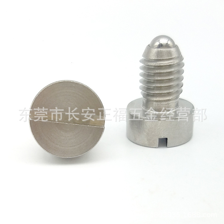 ZC301-2-M4不锈钢带一字槽螺纹销锁 盖型头一字波珠 圆头定位销