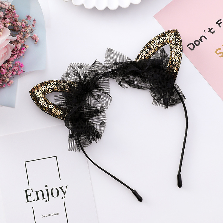 Children&#39;s Hair Accessories Sequin Cat Ear Headband Korean Little Princess Children&#39;s Dress Accessories display picture 1