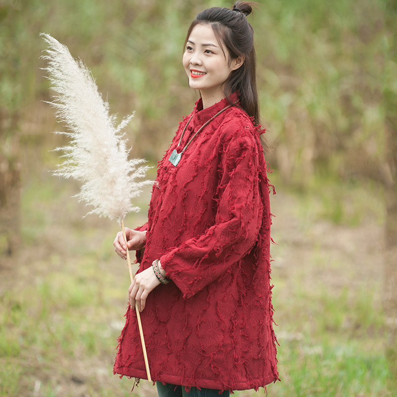 Zhipai cotton dress girl 2018 winter new pattern Korean Edition Mid length version thickening Easy adult Cotton Ethnic style coat