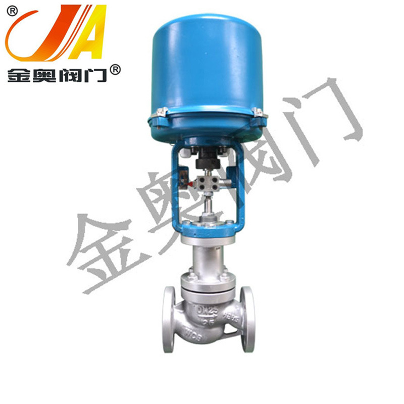 厂家弱酸碱控制阀 金奥法兰碳钢切断阀 ZAZP电动（单座）调节阀