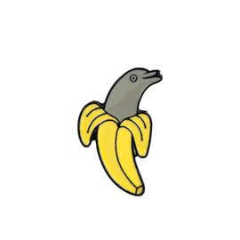 欧美新款饰品创意卡通可爱香蕉海豚胸针徽章包包服装配饰厂家批发
