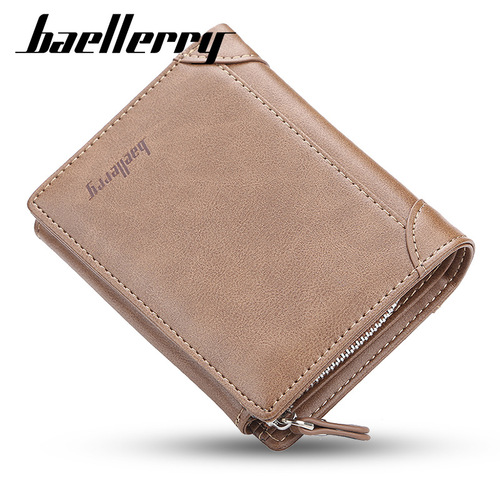 baellerry wallet men's Korean style multi-card slot wallet ultra-thin short zipper buckle wallet card holder card holder