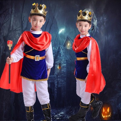 万圣节儿童服装男童cospaly海盗国王角色扮演王子衣服表演服套装