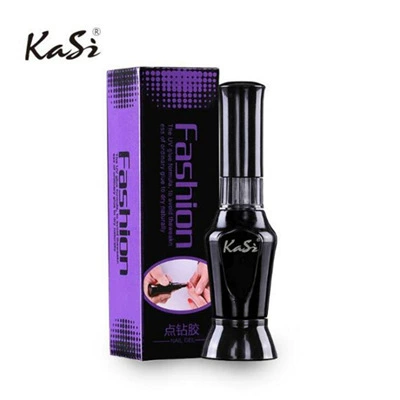 KASI nail nail drill glue phototherapy nail sticker sealing diamond drill pen sticky diamond jewelry tool black bottle (Dırnaq bəzəkləri) - kasi-point-drilling-glue-transparent
