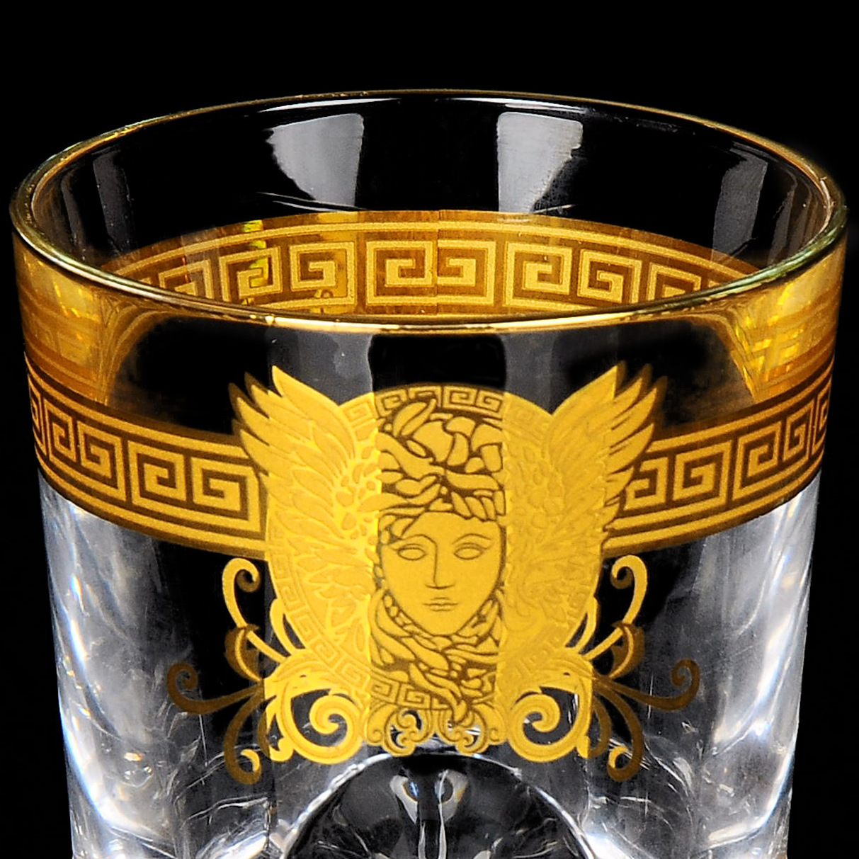 捷克品质水晶玻璃杯酒吧专用真金花纸威士忌杯啤酒杯洋酒杯烈酒杯