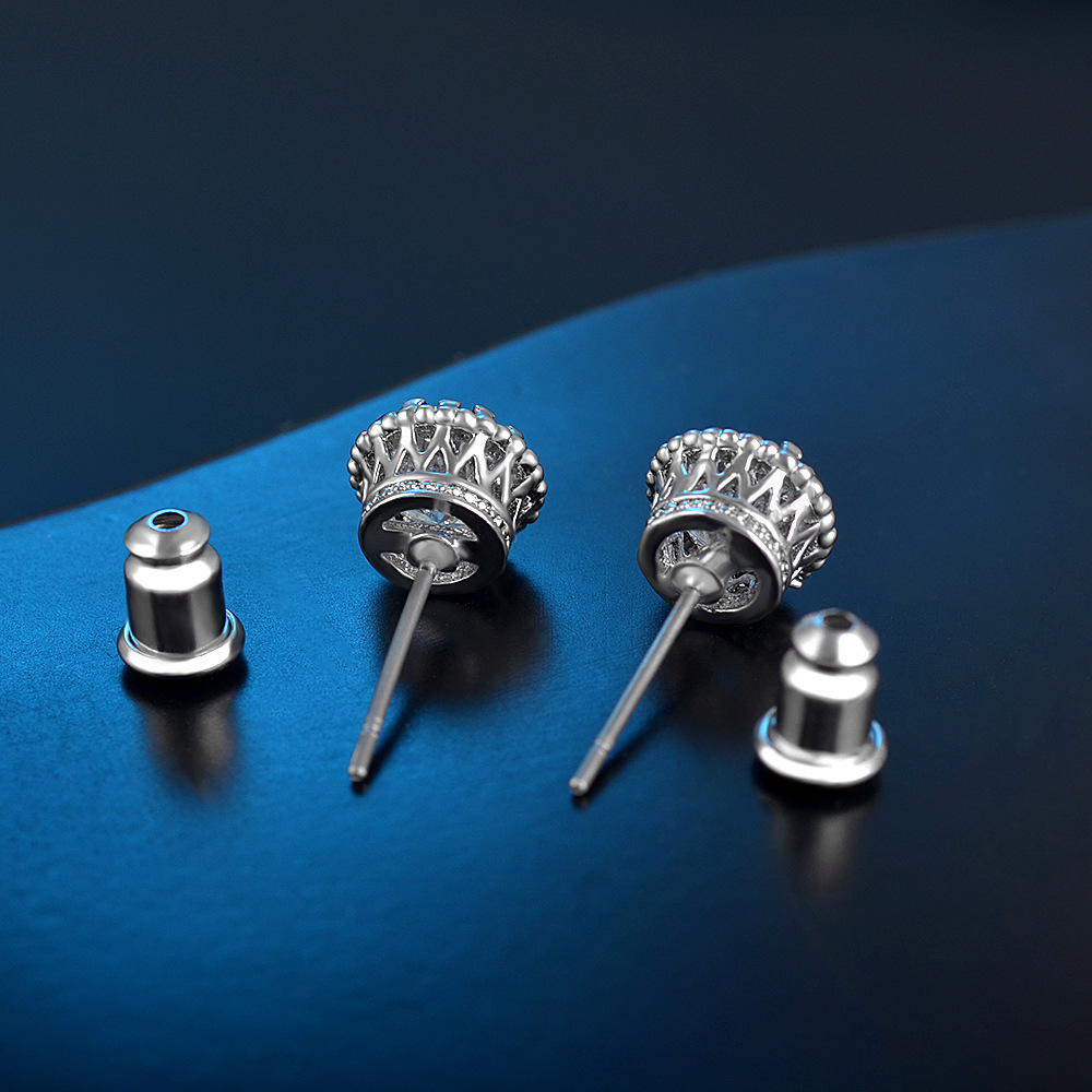 Zirkon Ohrstecker Minimalistisch Kronen Stil Für Damen Und Herren_voghion.com