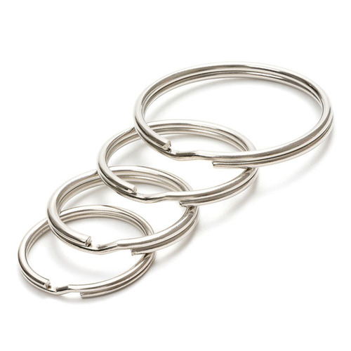 Metal key flat ring keychain double ring 6-50MM white K flat ring aperture key ring