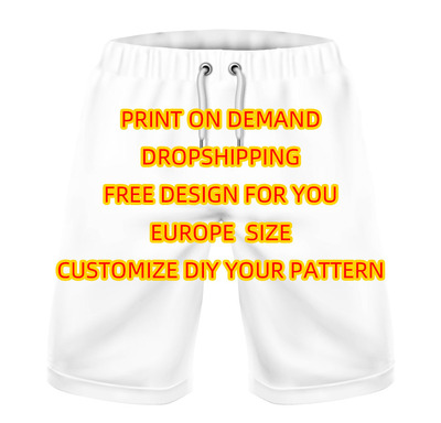 跨境新款休闲短裤男 欧美外贸3D数码印花男士倒饮料沙滩裤|ru