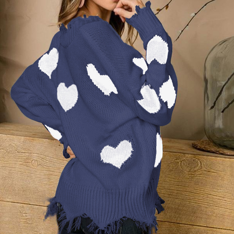 Women's Sweater Long Sleeve Sweaters & Cardigans Elegant Heart Shape display picture 16
