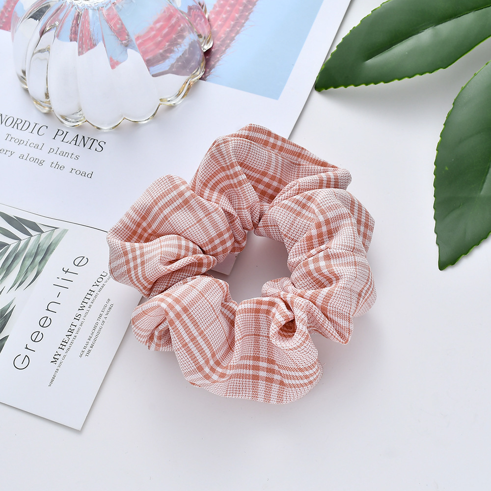 New Fashion Simple Tie Colorful Stripes Lattice Cheap Scrunchies Wholesale display picture 6
