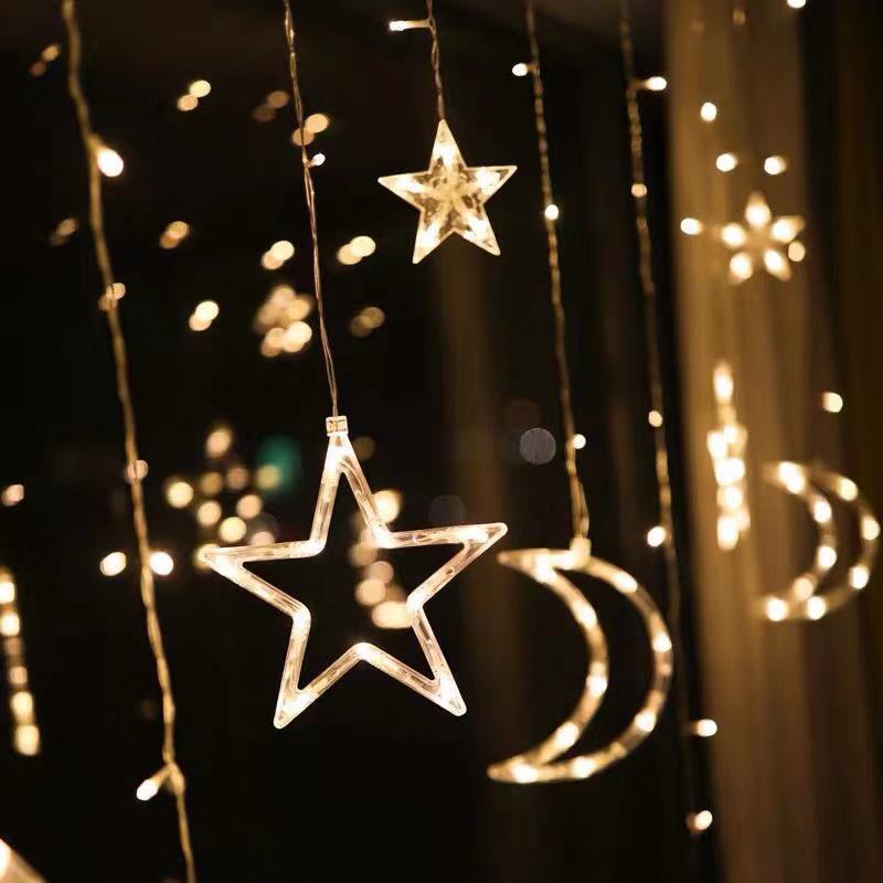 星星灯led彩灯满天星五角星灯窗帘灯婚庆圣诞挂饰房间寝室ins装饰|ms