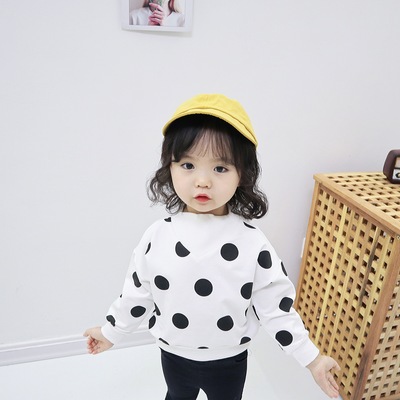 Foreign children Sweater female Long sleeve Korean Edition Children's clothing 2019 New spring Wave High collar children Sweater