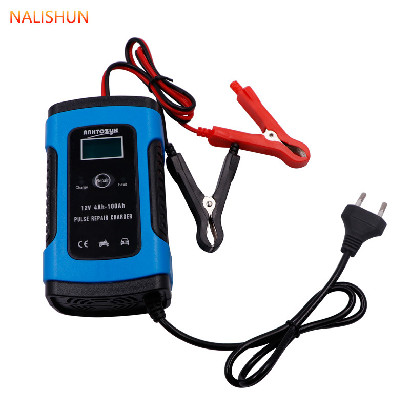 Cargador de batería de coche 12V cargador de la motocicleta cargador de batería de reparación automática inteligente